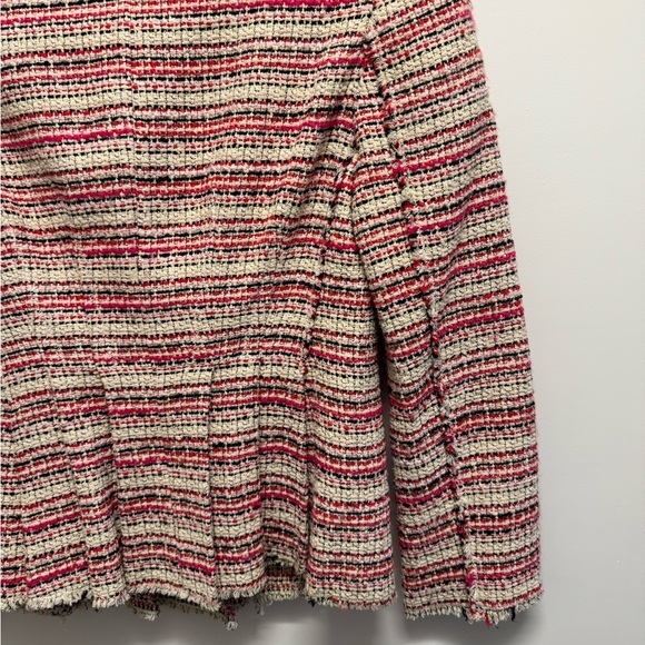 Rebecca Taylor Optic Tweed Blazer Jacket in Candy Apple Striped Multi - Picture 6 of 7